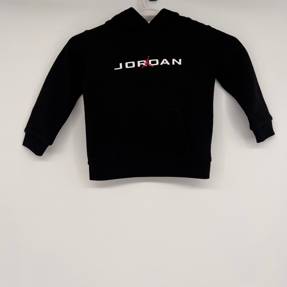 Jordan Toddler Boys Black Jumpman Logo Pullover Fleece Hoodie 24M D675-023 NWOT